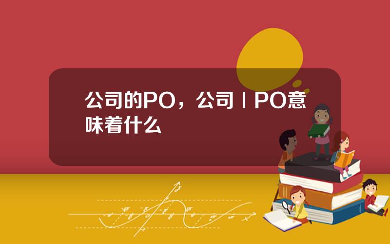 公司的PO，公司ⅠPO意味着什么