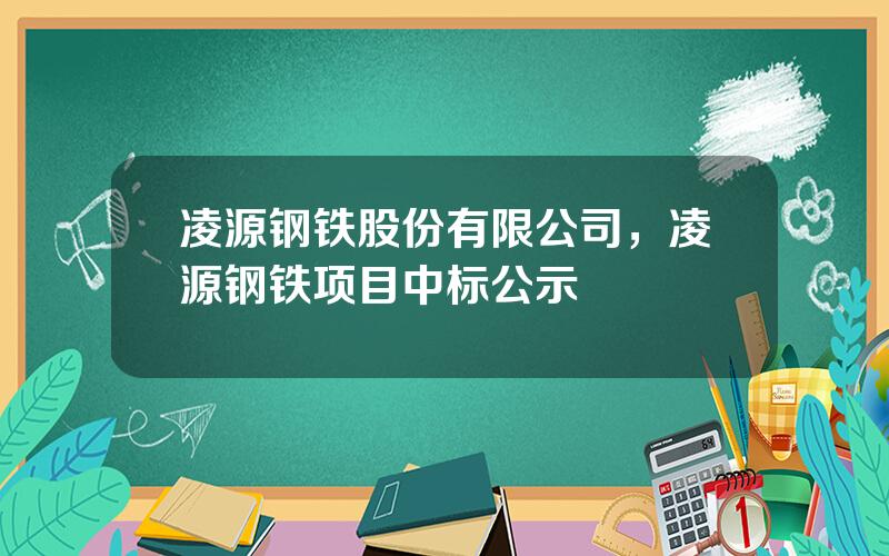 凌源钢铁股份有限公司，凌源钢铁项目中标公示