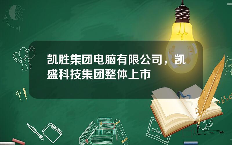 凯胜集团电脑有限公司，凯盛科技集团整体上市