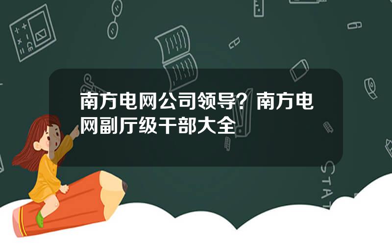 南方电网公司领导？南方电网副厅级干部大全