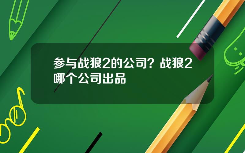 参与战狼2的公司？战狼2哪个公司出品