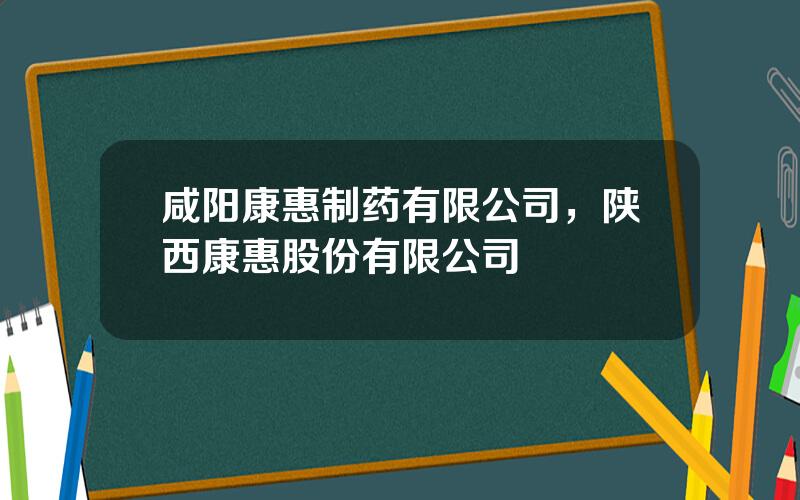 咸阳康惠制药有限公司，陕西康惠股份有限公司