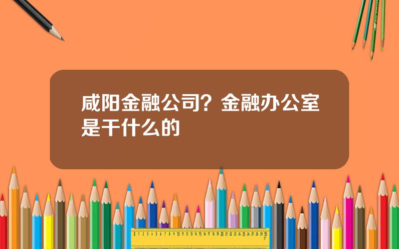 咸阳金融公司？金融办公室是干什么的