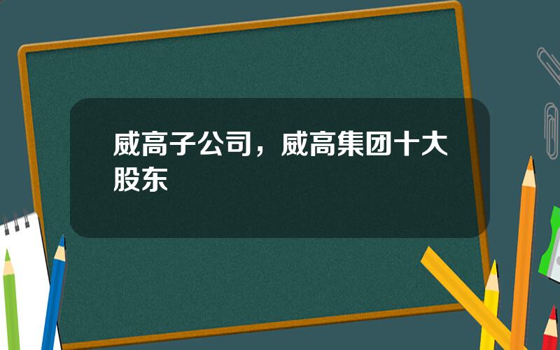 威高子公司，威高集团十大股东