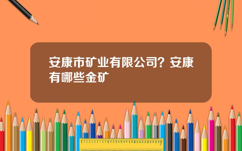 安康市矿业有限公司？安康有哪些金矿