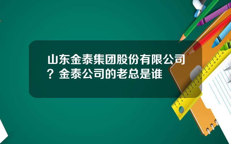 山东金泰集团股份有限公司？金泰公司的老总是谁