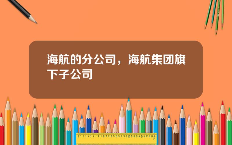 海航的分公司，海航集团旗下子公司