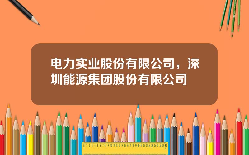 电力实业股份有限公司，深圳能源集团股份有限公司